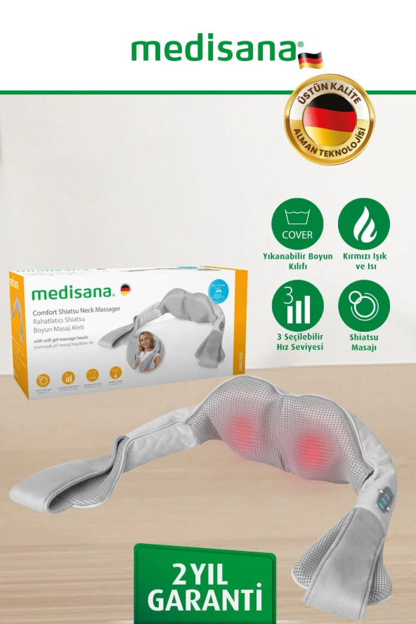 medisana 48333 Hassas Dokunuşlu Jel Başlıklı Ovmalı Isıtmalı Yıkanabilir Shiatsu Boyun Sırt Omuz Mas