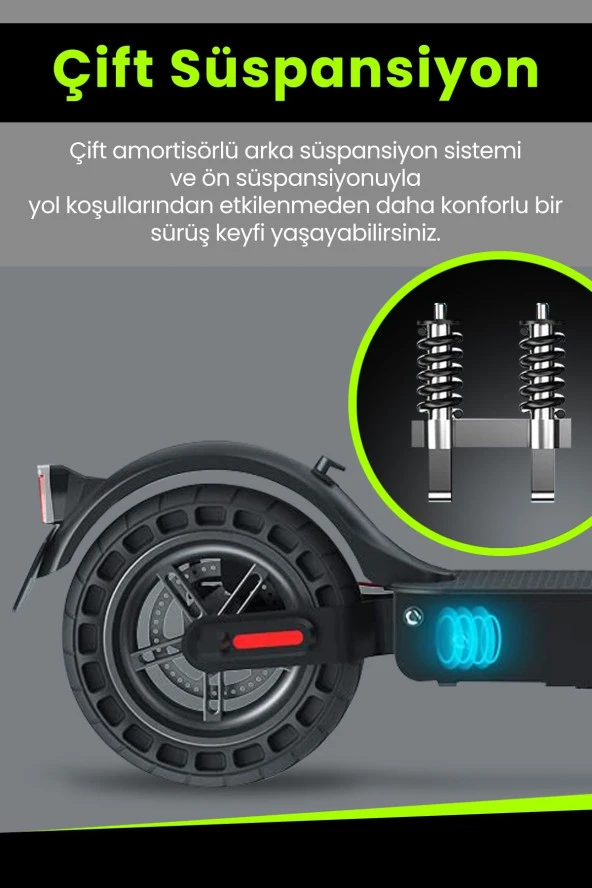 GOLDMASTER Citypro Süspansiyonlu Çift Şürüş Modlu Katlanabilir Elektrikli Scooter