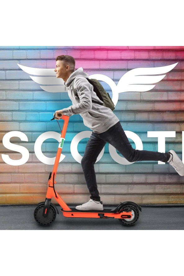 scooti Sc33u Turuncu Katlanabilir Farlı Elektrikli Scooter