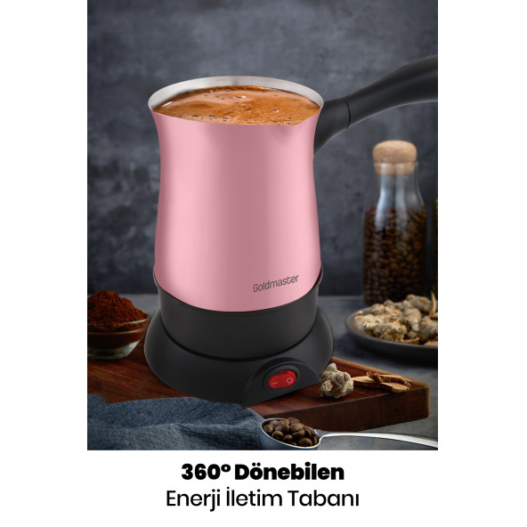 GOLDMASTER Gm-7315p Hünkar Pembe Türk Kahvesi Makinesi Elektrikli Cezve - 3