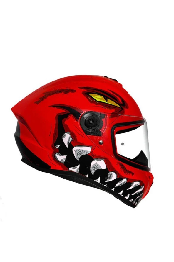 Axxis Draken Forza A5 Matt Red Full Face Motosiklet Kaskı S Beden