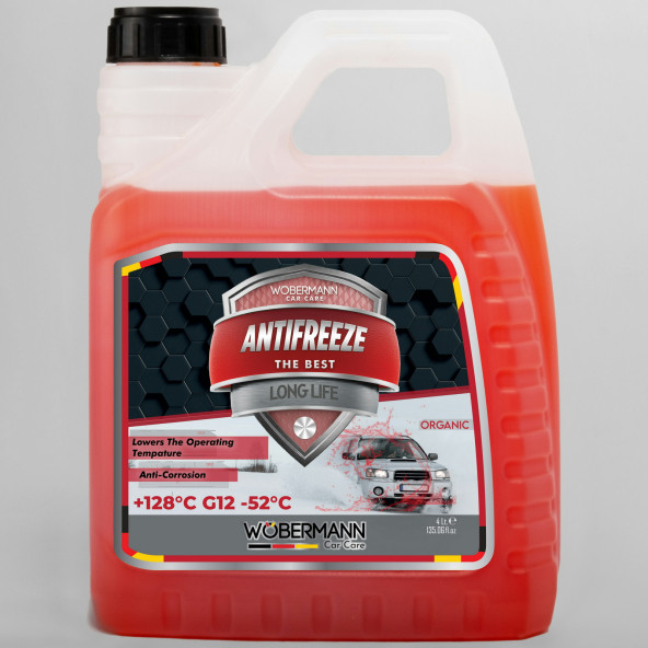 Wöbermann Kırmızı Antifriz 4 Mevsim Organik G12 -52°C 4 Lt.