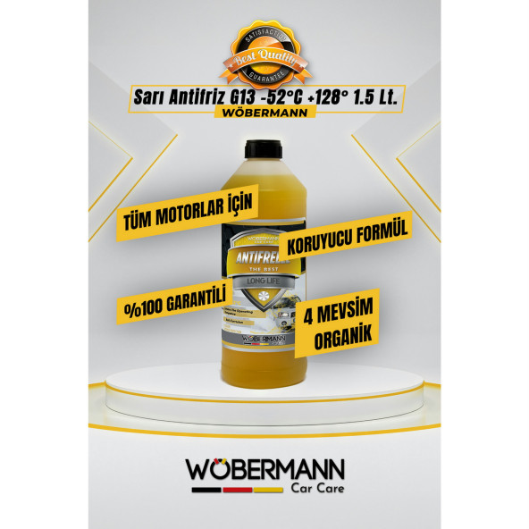 Wöbermann Sarı Antifriz 4 Mevsim Organik G13 -52°C 1.5 Lt. - 3