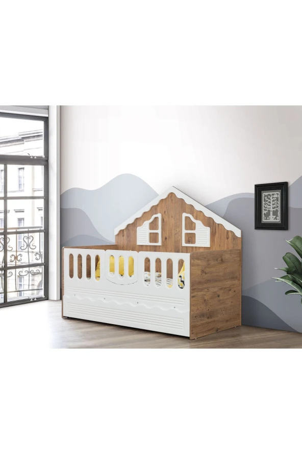 Güven Mobilya Montessöri 90-190 Yavru Yataklı Ceviz / Beyaz