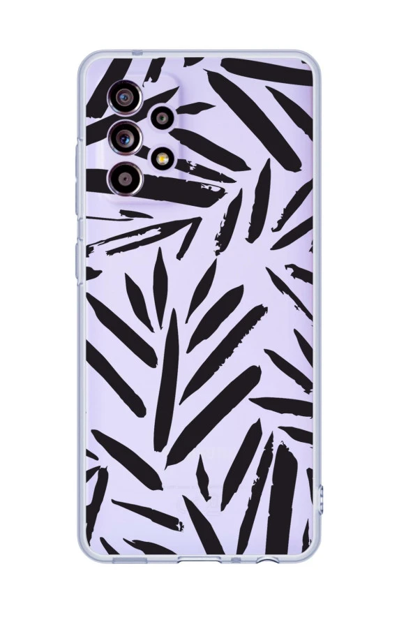 Galaxy A13 Uyumlu Fırça Darbeleri Desenli Premium Şeffaf Silikonlu Telefon Kılıfı ürün görseli