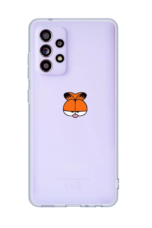 Galaxy A13 Uyumlu Garfield Desenli Premium Şeffaf Silikonlu Telefon Kılıfı