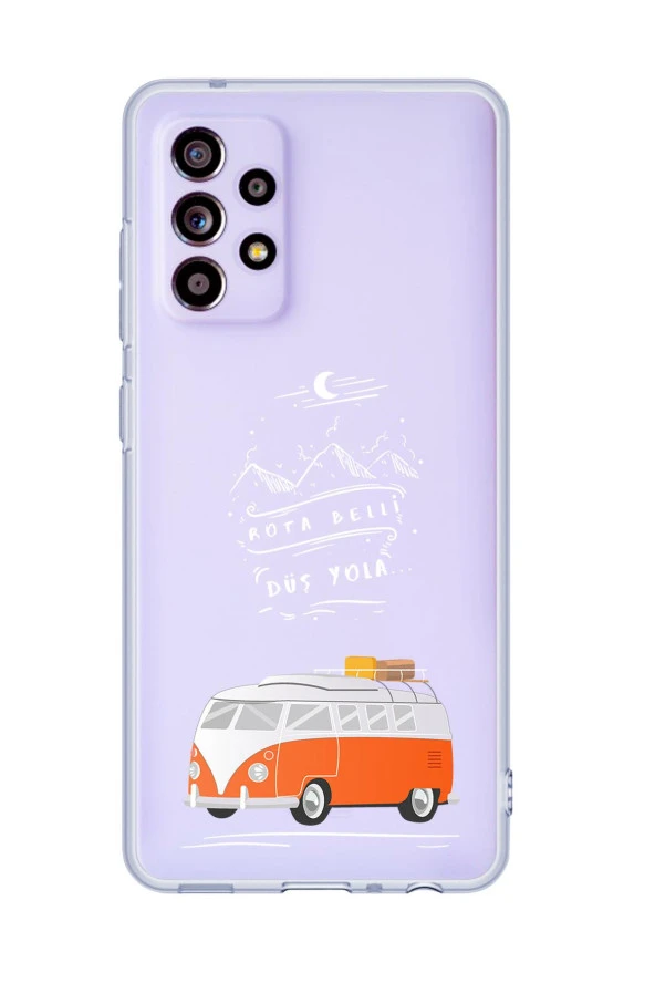 Galaxy A13 Uyumlu Rota Belli Desenli Premium Şeffaf Silikonlu Telefon Kılıfı ürün görseli
