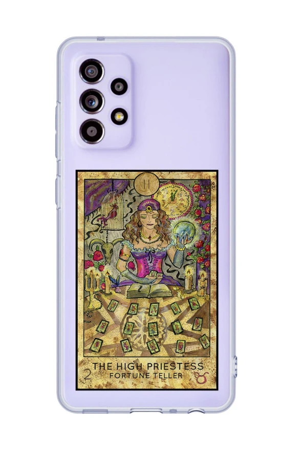Galaxy A13 Uyumlu The High Priestess Desenli Premium Şeffaf Silikonlu Telefon Kılıfı