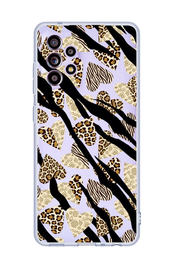 Galaxy A13 Uyumlu Love Animal Pattern Premium Şeffaf Silikonlu Telefon Kılıfı ürün görseli
