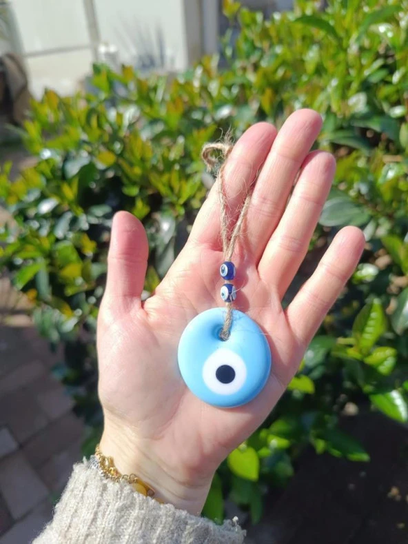 Cam Nazar Boncuğu 4cm Şeytan Göz Kovucu Ev Araba Ağaç Duvar Bahçe Süsleme Kolye - 2