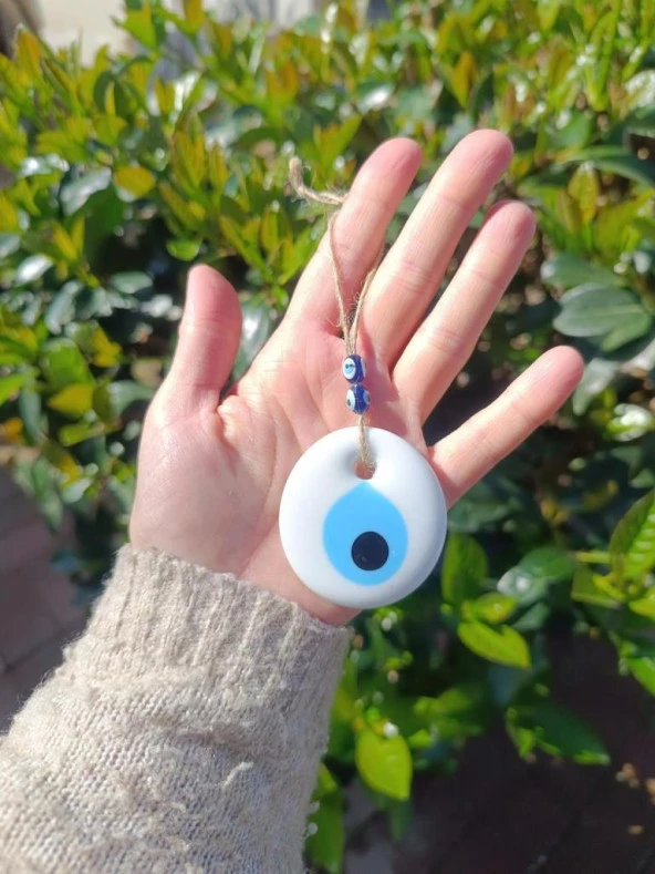 Cam Nazar Boncuğu 5cm Şeytan Göz Kovucu Ev Araba Ağaç Duvar Bahçe Süsleme Kolye - 2