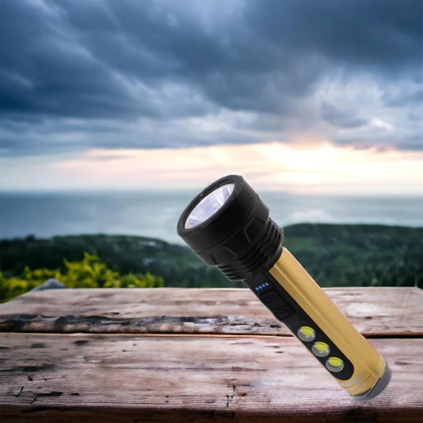 El Feneri Şarjlı Led Işıldak Kamp Lambası 1500 Mah Gece Aydınlatma 3 W 3 W Beyaz Işık - 5