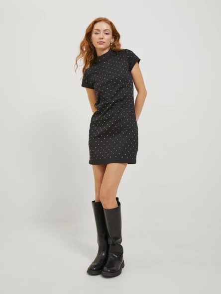 JJXX Bayan Boyunlu Siyah Renk Parti Elbisesi 12246645 - Resim 3