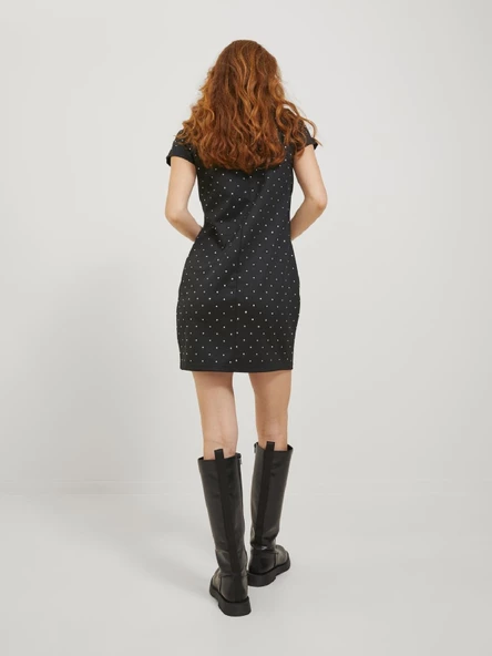 JJXX Bayan Boyunlu Siyah Renk Parti Elbisesi 12246645 - Resim 2