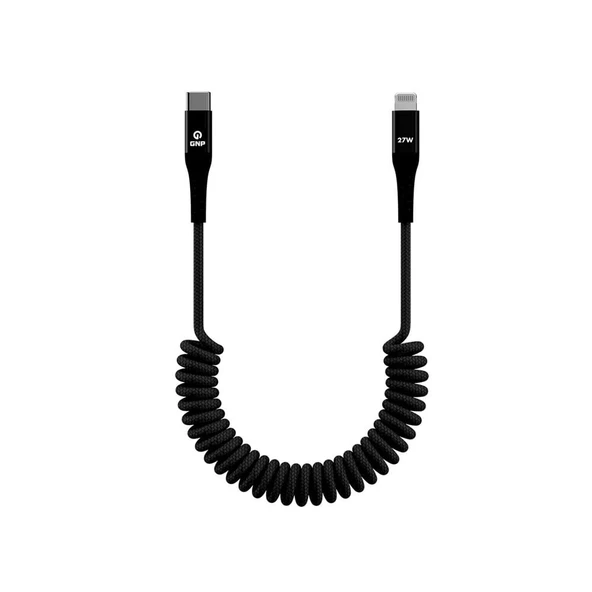 Gnp 60w Akordiyon Type-c to Lightning 1.2m Siyah Araç içi Kablo