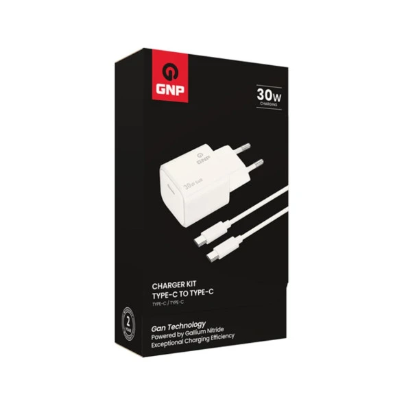 Gnp 30w Gan Type-c To Type -C Seyahat Şarj Aleti Beyaz - 2