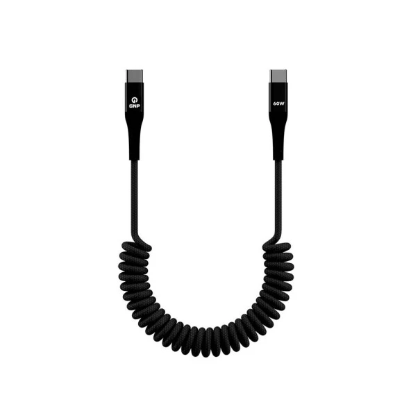 Gnp 60w Akordiyon Type-c to Type-c  1.2m Siyah Araç içi Kablo