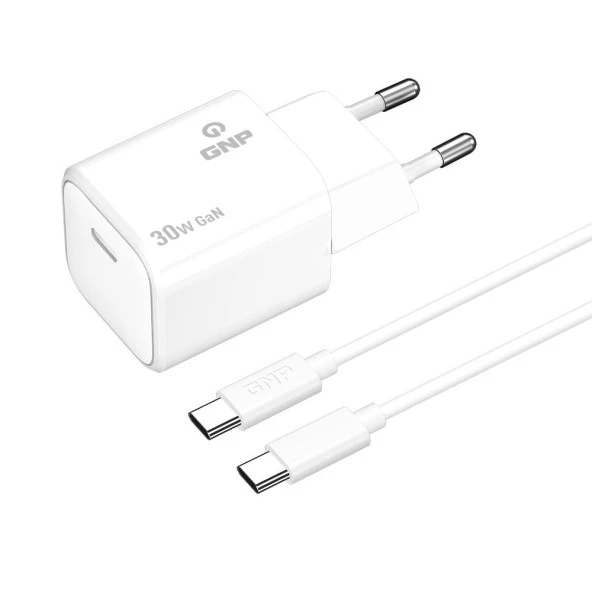Gnp 30w Gan Type-c To Type -C Seyahat Şarj Aleti Beyaz