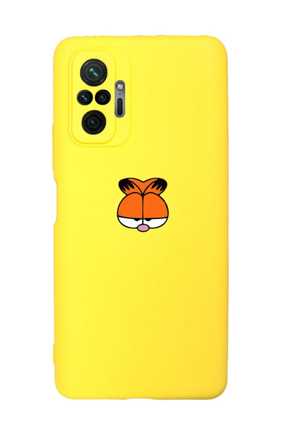 Xiaomi Redmi Note 10 Pro Uyumlu Garfield Desenli Premium Silikonlu Lansman Telefon Kılıfı - 4