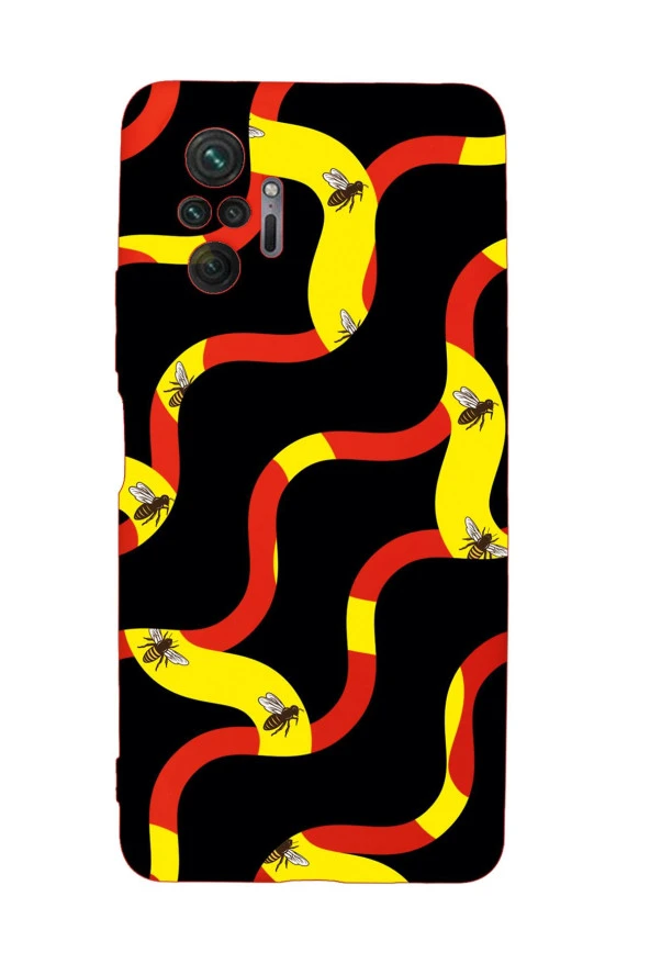 Xiaomi Redmi Note 10 Pro Max Uyumlu Wavy Bee Desenli Premium Silikonlu Lansman Telefon Kılıfı - Resim 3