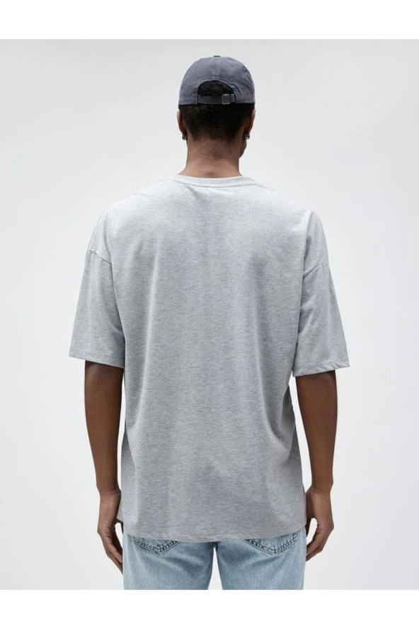 Basic Oversize Tişört Bisiklet Yaka Kısa Kollu - 2