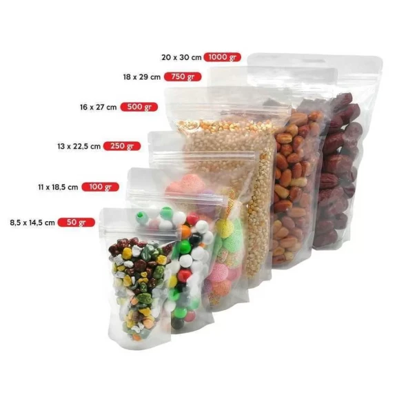 Şeffaf Doypack 8,5x14,5 cm - 100 Adet - Resim 2