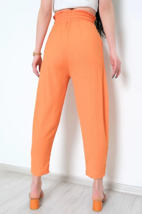 Beli Lastikli Pantolon Oranj - 2