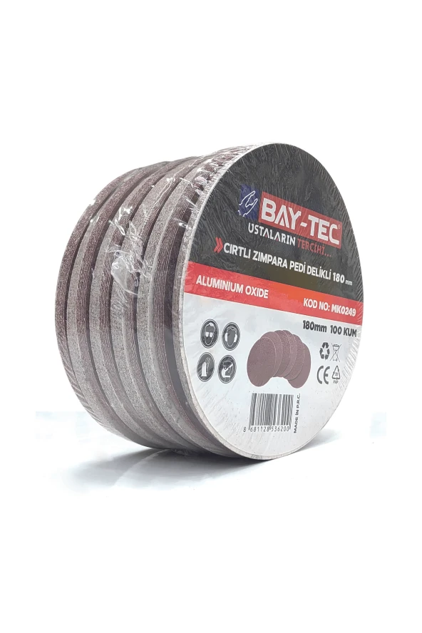BAY-TEC CIRTLI  ZIMPARA   DELİKLİ  225mm  100 KUM