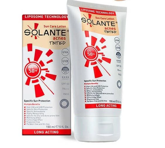 Solante Acnes Tinted Spf 50+ 150 ml Güneş Losyon