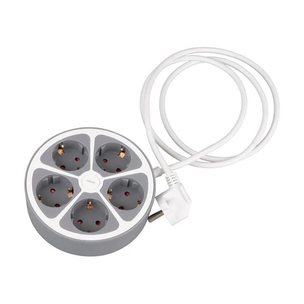 VEA VE-G605Y 5'li Grup Kablolu 1.5 Metre Anahtarlı Golyat Fiş 3680 Watt 16 Amper Priz Çocuk Korumalı - 6