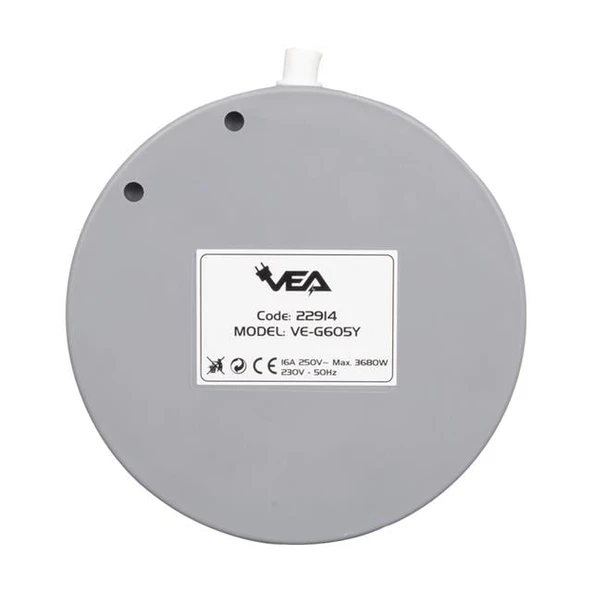 VEA VE-G605Y 5'li Grup Kablolu 1.5 Metre Anahtarlı Golyat Fiş 3680 Watt 16 Amper Priz Çocuk Korumalı - 5