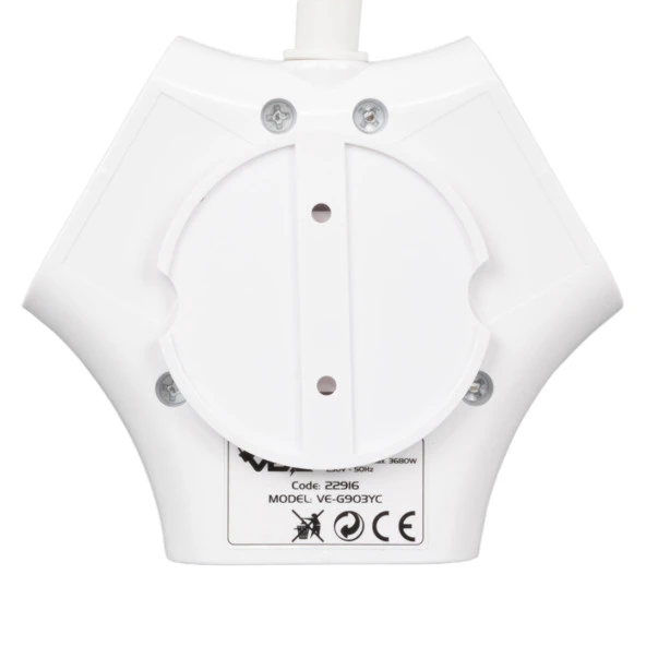 VEA 2 Adet Usb 1 Adet Type-C Girişli 3680 Watt 16 Amper 1.5 Metre Kablolu Anahtarlı Çoklu Priz Golyat Fiş - 5