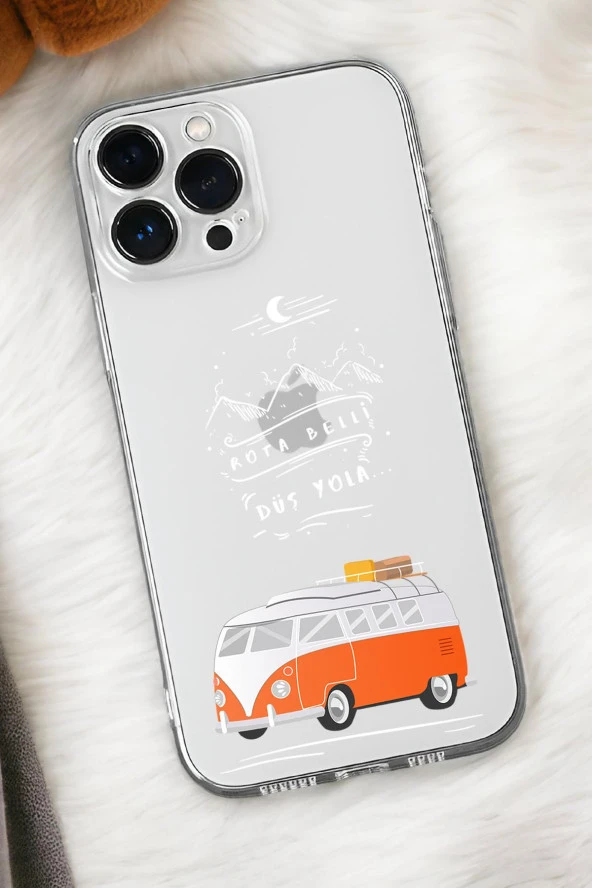 iPhone 15 Pro Uyumlu Rota Belli Desenli Premium Silikonlu Şeffaf Telefon Kılıfı ürün görseli