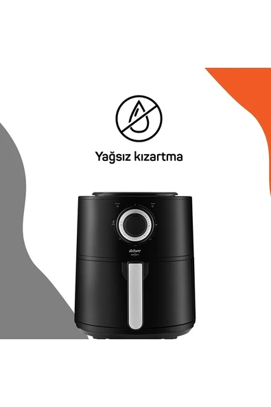 Arzum Ar2062-b Airtasty Yağsız Fitöz Airfryer, 4 Litre Kapasite, Gümüş - 5