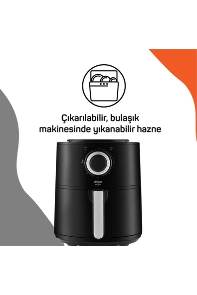 Arzum Ar2062-b Airtasty Yağsız Fitöz Airfryer, 4 Litre Kapasite, Gümüş - 6