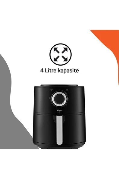 Arzum Ar2062-b Airtasty Yağsız Fitöz Airfryer, 4 Litre Kapasite, Gümüş - 7