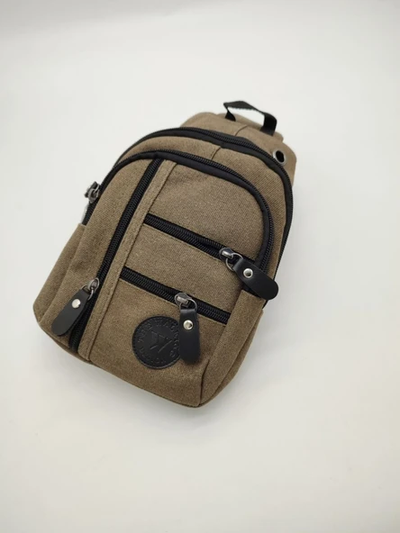 Küçük Boy Sade Model Erkek El ve Göğüs Çantası Haki Renk - Resim 11
