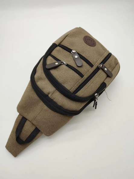 Orta Boy Sade Model Erkek El ve Göğüs Çantası Haki Renk - Resim 9