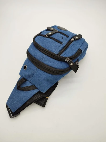 Küçük Boy Sade Model Erkek El ve Göğüs Çantası Mavi Renk - Resim 9