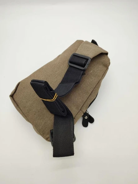 Küçük Boy Sade Model Erkek El ve Göğüs Çantası Haki Renk - Resim 9
