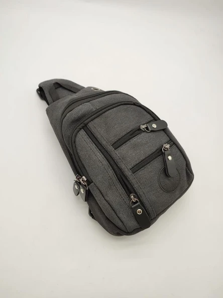 Küçük Boy Sade Model Erkek El ve Göğüs Çantası Siyah Renk - Resim 6