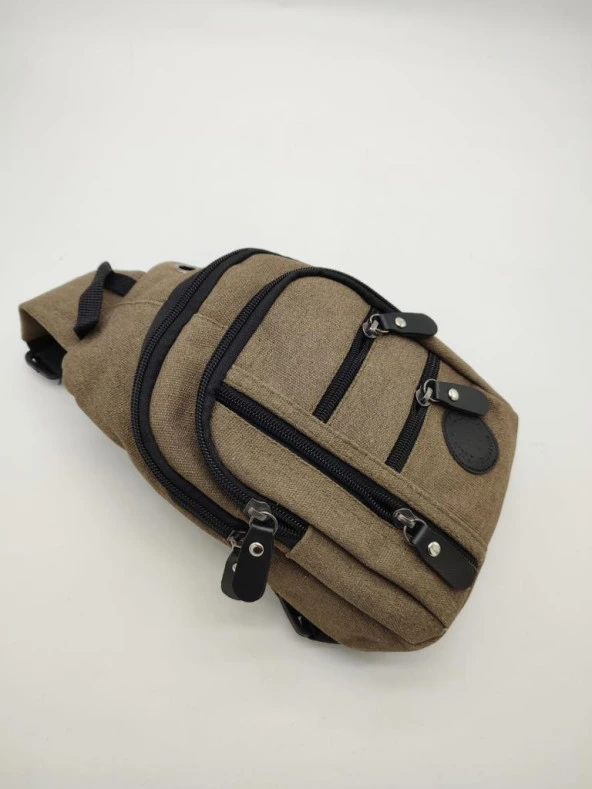 Küçük Boy Sade Model Erkek El ve Göğüs Çantası Haki Renk - Resim 2