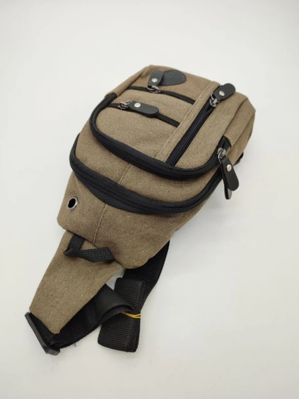 Küçük Boy Sade Model Erkek El ve Göğüs Çantası Haki Renk - Resim 3
