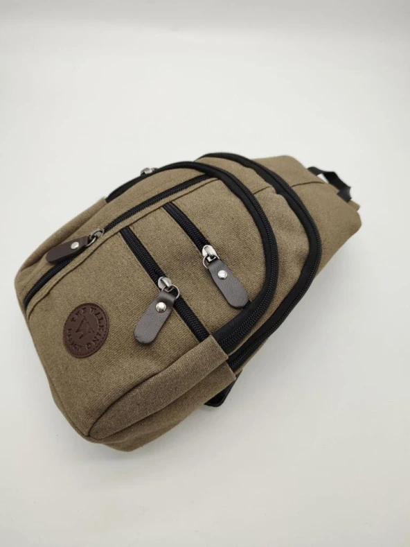 Orta Boy Sade Model Erkek El ve Göğüs Çantası Haki Renk - Resim 2