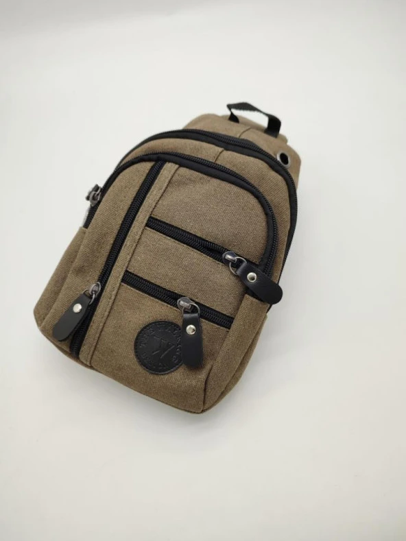 Küçük Boy Sade Model Erkek El ve Göğüs Çantası Haki Renk - Resim 4