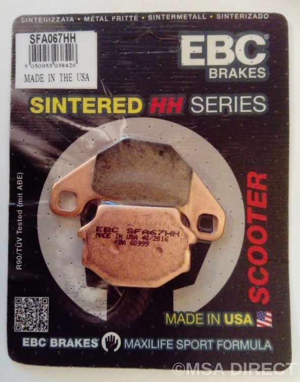 Ebc Sfa067Hh 2014-2018 Peugeot Django 150 Uyumlu Arka Fren Balatası Sinterli Balata ürün görseli 1