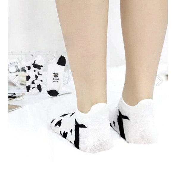 5 Çift inek Desenli Patik Çorap - Resim 2