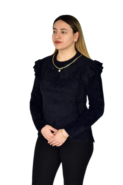 Kadın Yumoş Triko Zincirli Kazak BGL-ST03356 - Resim 11