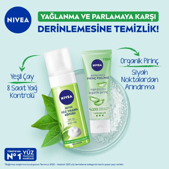 NIVEA Detox Yüz Yıkama Köpüğü Yağlı Ciltler 150ml Gözenek Arındırıcı Yeşil Çay ve Antioksidan içerir - 4