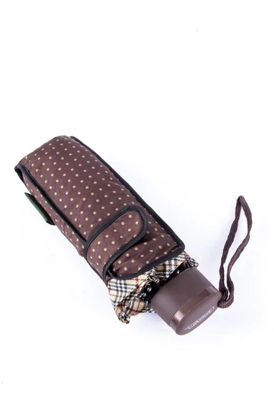 Snotline-April Kadın Şemsiye Micro Mini Vizon Puantiyeli Kahve - Resim 2